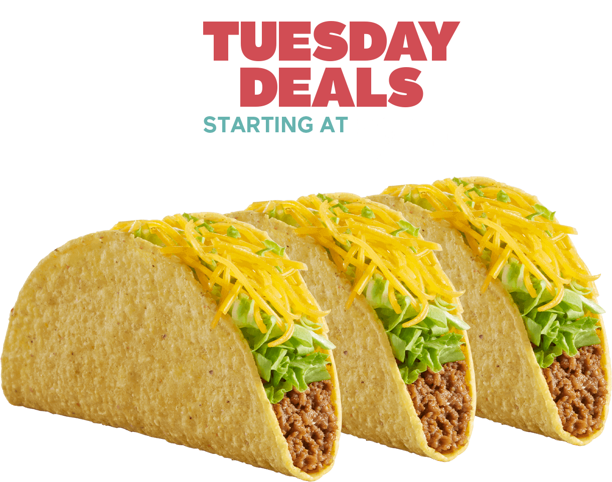 Every Tuesday 3 Regular Tacos $2.49 (mobile heading)